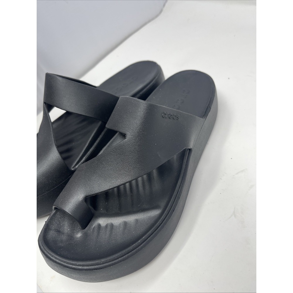 CROCS Womens GETAWAY PLATFORM TOE LOOP 210834-001 BLACK | Size 7 - Picture 7 of 8